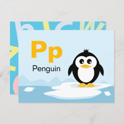 P is for Penguin _ Alphabet Flash Card