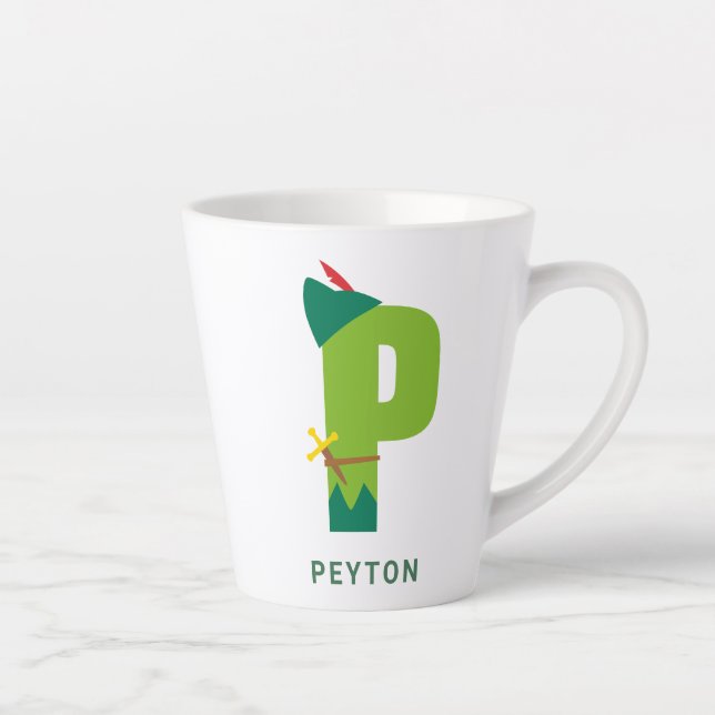P is for Peter Pan | Add Your Name Latte Mug (Right)