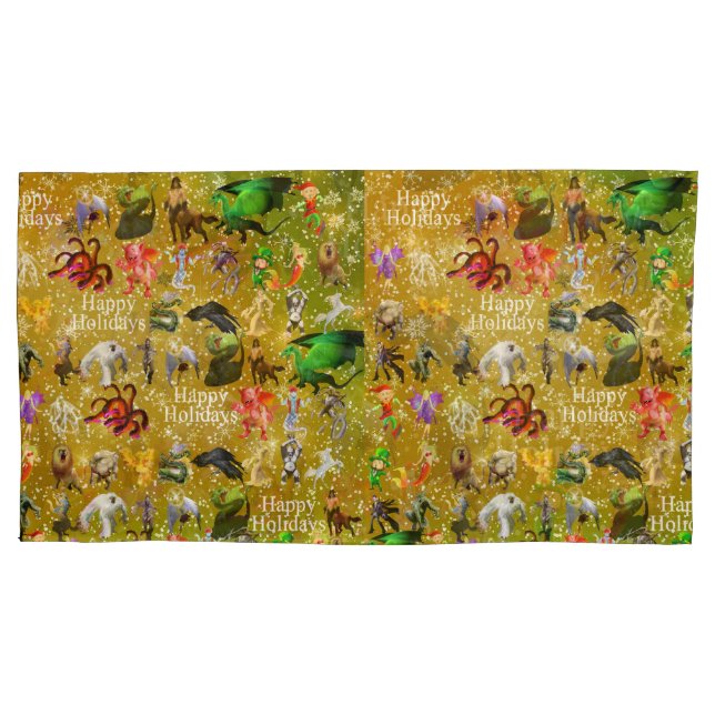 P is for Phoenix Christmas Pillow Case(Gold) Case (Front)