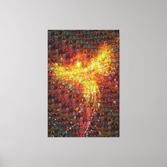 P is for Phoenix Mosaic Canvas Print (Front)