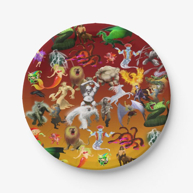 P  is for Phoenix Paper Plate(Gold) Plates (Front)
