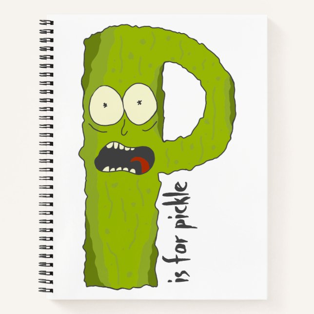 P is for Pickle graphic notebook Alphabet Oops! (Front)