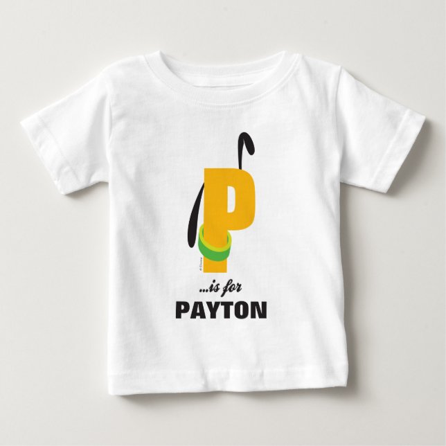P is for Pluto | Add Your Name Baby T-Shirt (Front)