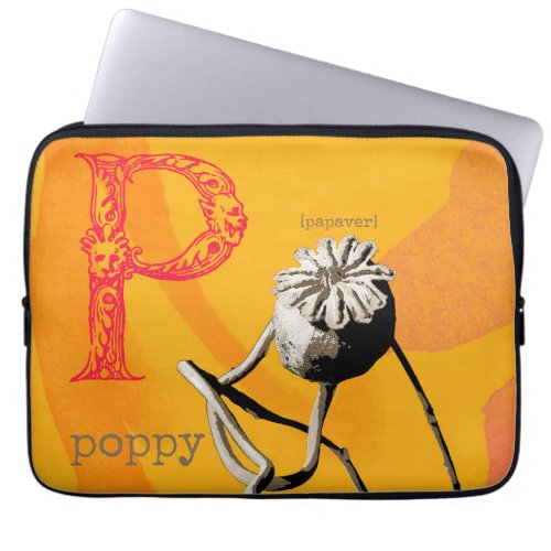 P is for Poppy  Laptop Sleeve