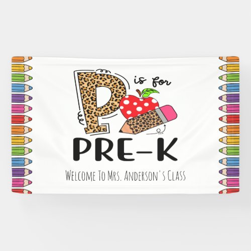 P is for PRE_K Back To School Welcome Banner