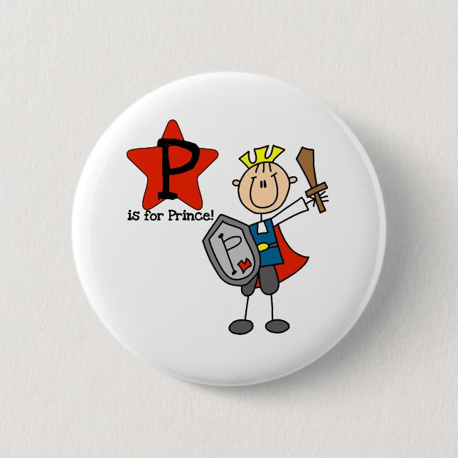 P is for Prince Button (Front)