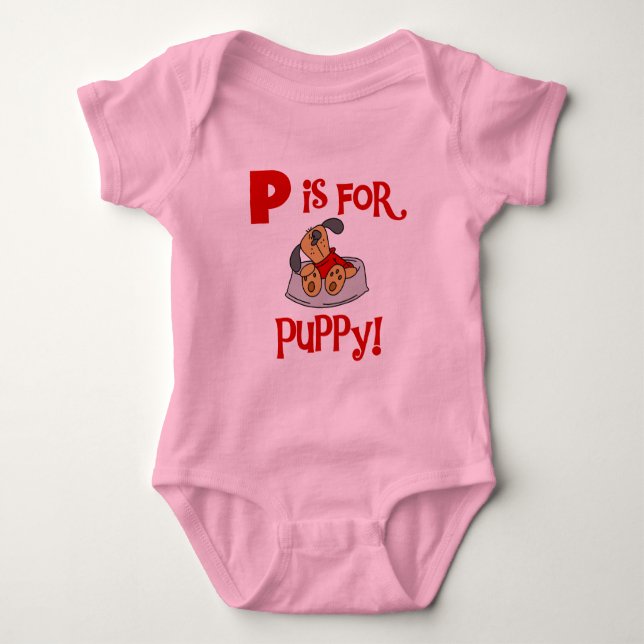 P is for Puppy Tshirts and Gifts (Front)