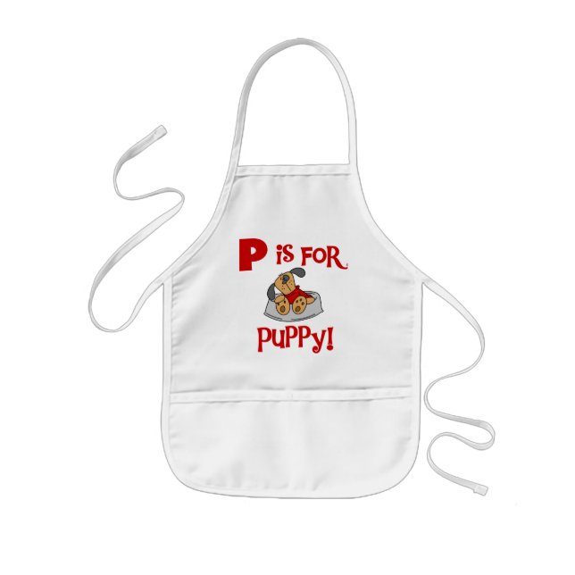 P is for Puppy Tshirts and Gifts Kids' Apron (Front)