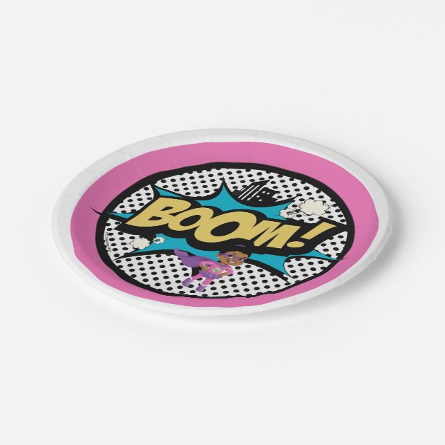 P.J. Tuttles Supergirl, Paper Plates 7" - AfroPuff (Angled)