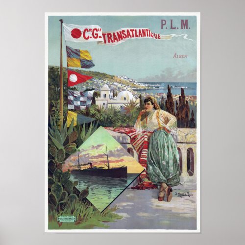PLM Alger Vintage Poster 1898