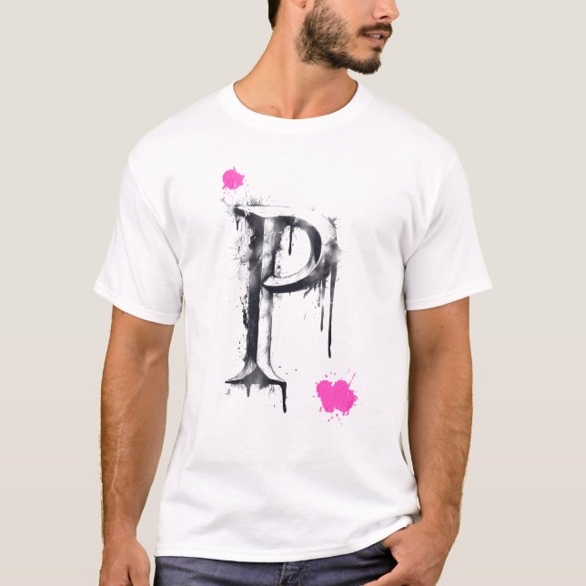 P Letter - Typography T-Shirt (Front)