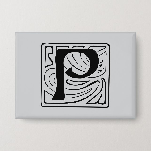 P Monogram black Button (Front)