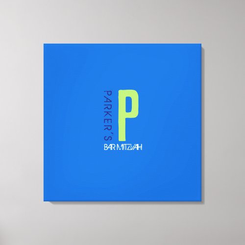 P Monogram Initial Bar Bat Mitzvah Sign-In Board