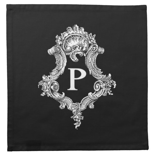 P Monogram Initial Napkin (Front)