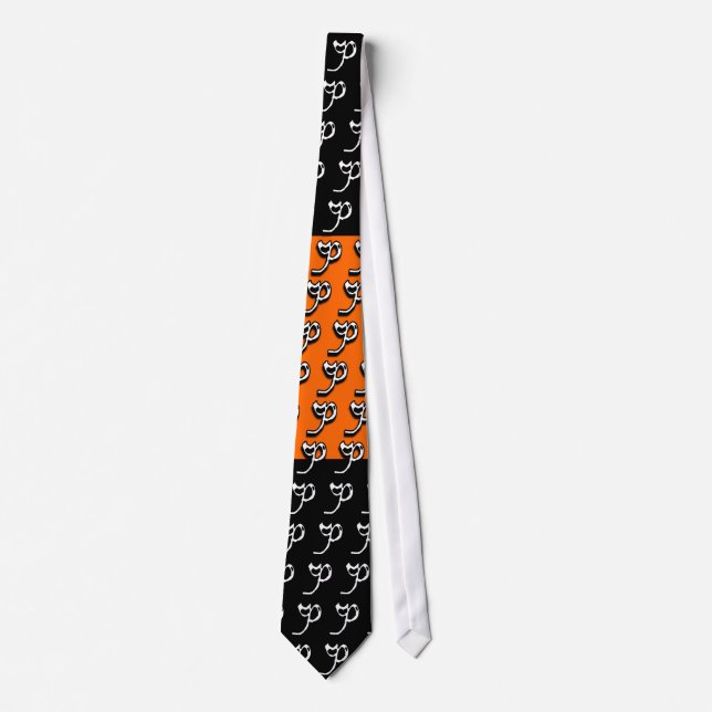 P Monogram Orange & Black Tie (Front)