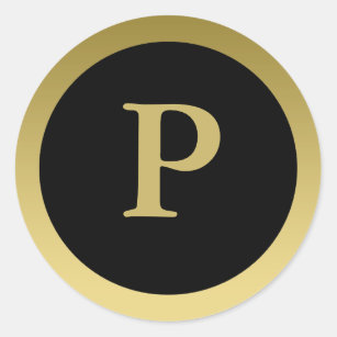 Sticker Golden font type letter P 