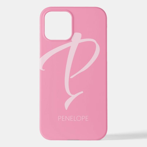 P Monogram Personalized Pink iPhone Case