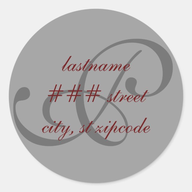 P monogram return address label (Front)