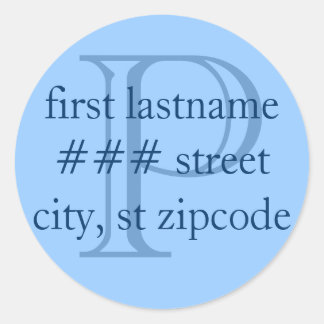 "P" monogram return address labels - personalize