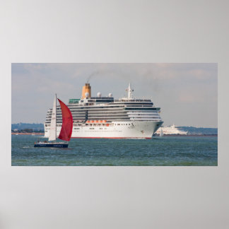 P&O cruise ship Arcadia leaving England Poster