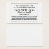 P.O.E.E. Pope Card (Front & Back)