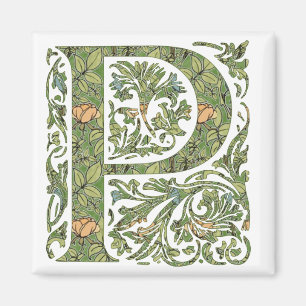 P Ornate Floral Leafy Monogram Magnet