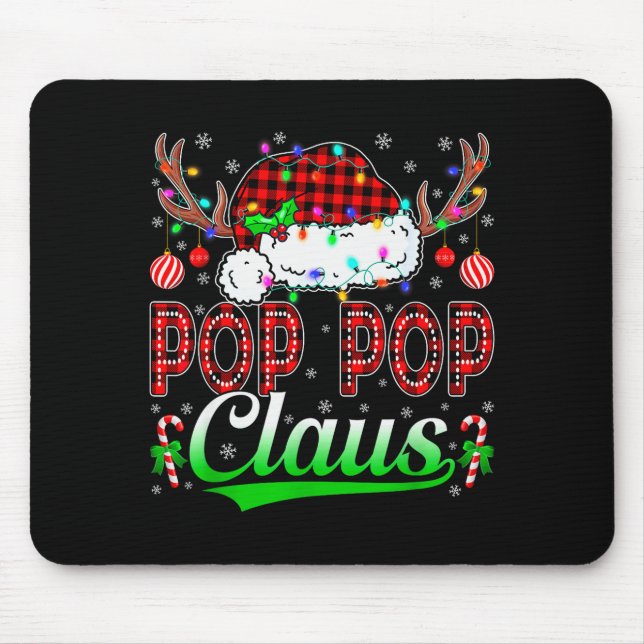 P P Claus Christmas Lights Matching Family Xmas Pa Mouse Pad (Front)
