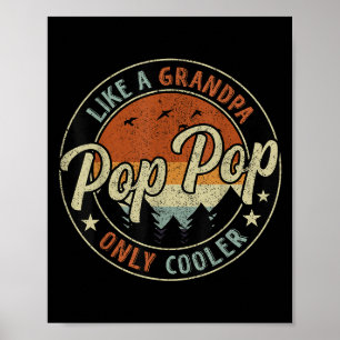P P Like A Grandpa Only Cooler Vintage Retro Fathe Poster