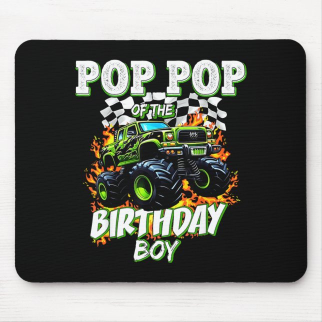 P P Of The Birthday Boy Monster Truck Birthday Kid Mouse Pad (Front)