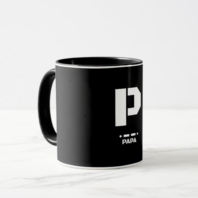 P(Papa) NATO Phonetic Alphabet & Morse Code Mug (Front Left)