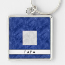 P Papa Nautical Signal Flag + Your Name Keychain