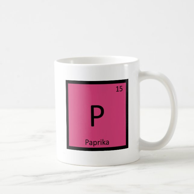 P - Paprika Spice Chemistry Periodic Table Symbol Coffee Mug (Right)