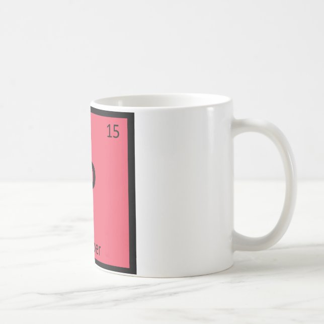 P - Pepper Vegetable Chemistry Periodic Table Coffee Mug (Right)