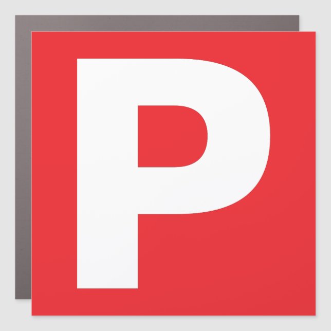 P Plate Learner Driver Car Magnet (Front)