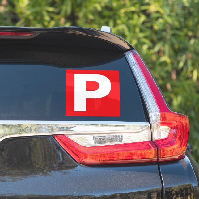 P Plate Learner Driver Sticker (Car Side)