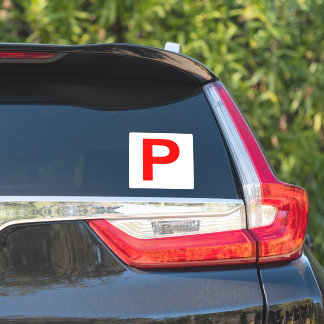 P Plate White / Red Sticker