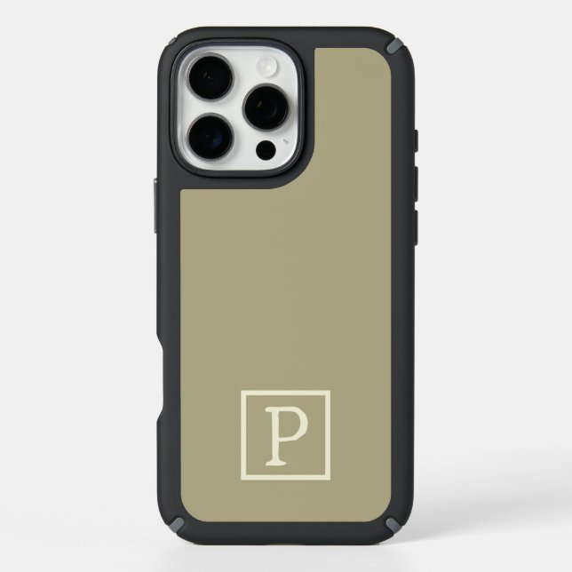 P | Polished Presence — Sage Green & White Script  Speck iPhone Case (Front)