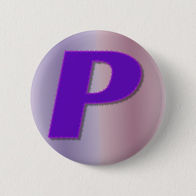 P purple mnogram button (Front)