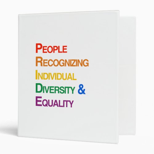 P_R_I_D_E PEOPLE RECOGNIZING INDIVIDUAL DIVERSITY BINDER