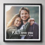 P.S. I Love You Romantic Couple Photo Custom Peel And Stick Photo Tile