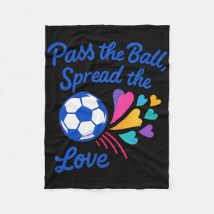 P The Byll Spread The Love Rainbow Soccer Design Fleece Blanket