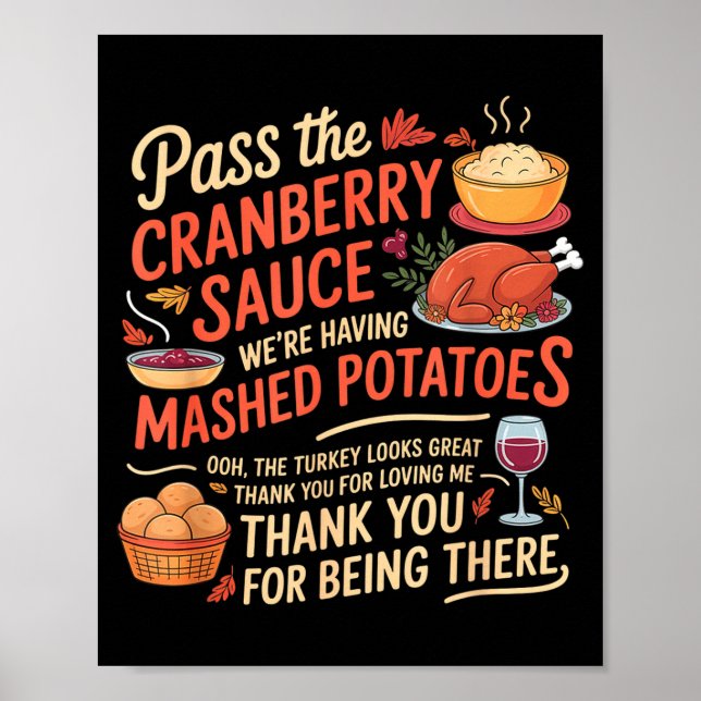 P The Cranberry Sauce Funny Thanksgiving  Poster (Front)