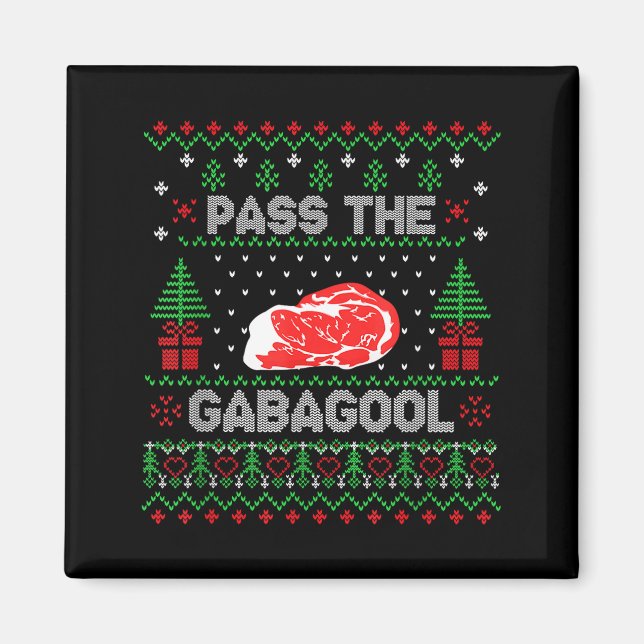 P The Gabagool Tacky Ugly Christmas Sweater For Me Magnet (Front)