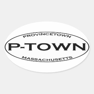 P-TOWN - Provincetown Massachusetts Oval Sticker