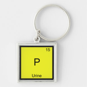 P - Urine Chemistry Element Symbol Funny Periodic Keychain
