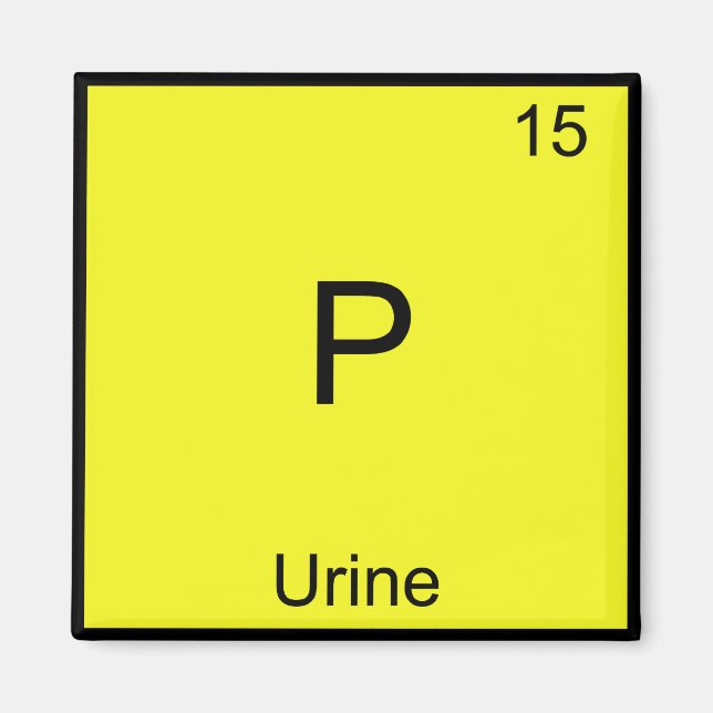 P - Urine Chemistry Element Symbol Funny Periodic Magnet (Front)