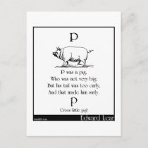 P was a pig postcard