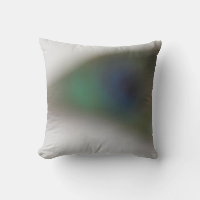 © P Wherrell  Contemporary abstract peacock face Throw Pillow (Front)