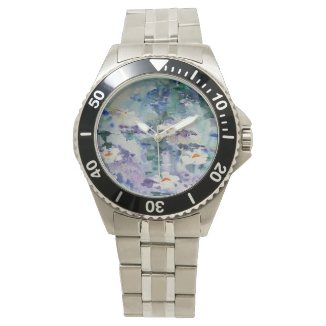 © P Wherrell Contemporary fine art waterlilies Watch (Front)