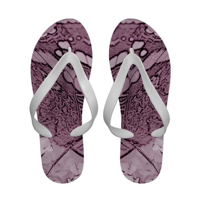 © P Wherrell Girly abstract butterfly on buddleia Flip Flops